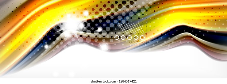Smooth liquid blur wave background, color flow concept, vector illustration