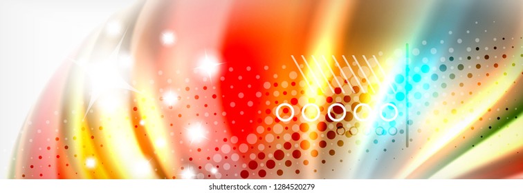 Smooth liquid blur wave background, color flow concept, vector illustration