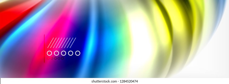 Fondo de la onda borrosa líquida suave, concepto de flujo de color, ilustración vectorial