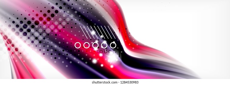 Smooth liquid blur wave background, color flow concept, vector illustration