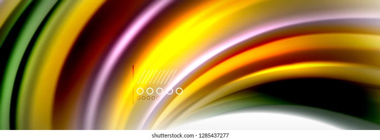 Smooth liquid blur wave background, color flow concept, vector illustration
