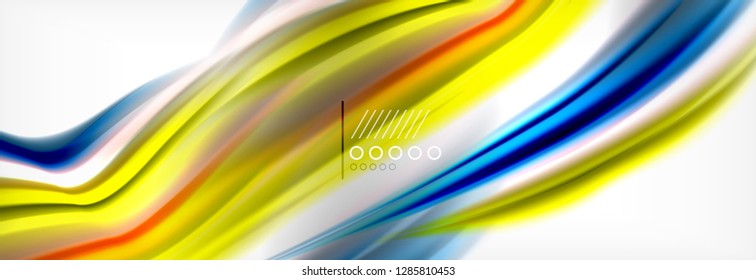 Smooth liquid blur wave background, color flow concept, vector illustration