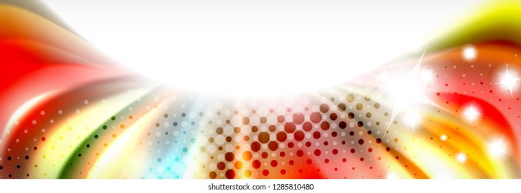 Fondo de la onda borrosa líquida suave, concepto de flujo de color, ilustración vectorial