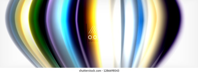 Smooth liquid blur wave background, color flow concept, vector illustration