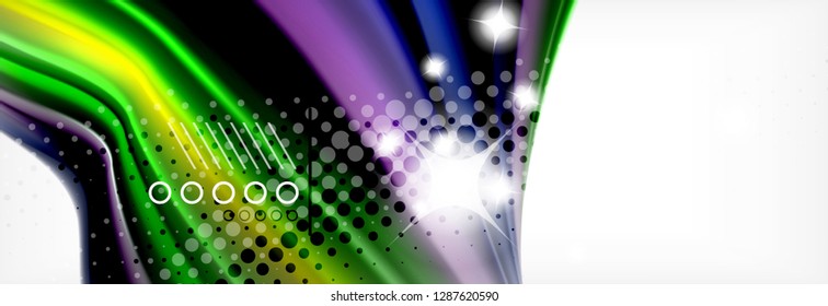 Smooth liquid blur wave background, color flow concept, vector illustration