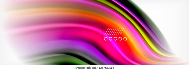Smooth liquid blur wave background, color flow concept, vector illustration