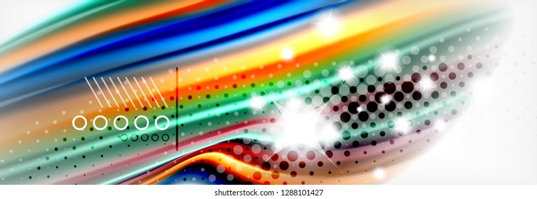 Smooth liquid blur wave background, color flow concept, vector illustration