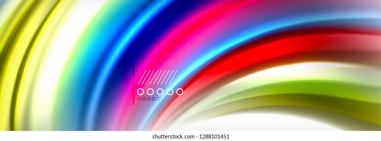 Smooth liquid blur wave background, color flow concept, vector illustration