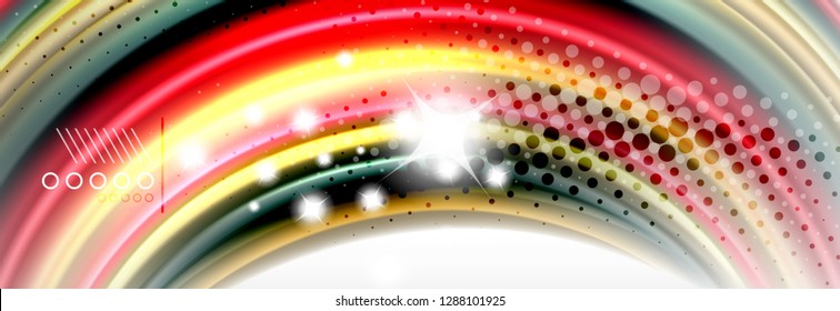 Fondo de la onda borrosa líquida suave, concepto de flujo de color, ilustración vectorial