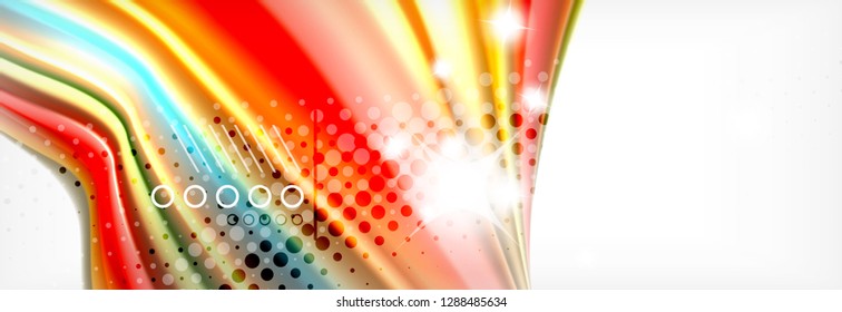 Fondo de la onda borrosa líquida suave, concepto de flujo de color, ilustración vectorial