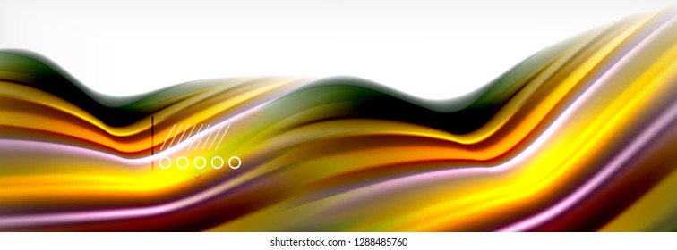 Fondo de la onda borrosa líquida suave, concepto de flujo de color, ilustración vectorial
