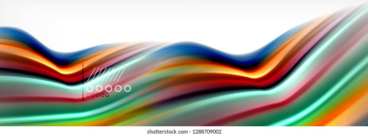 Fondo de la onda borrosa líquida suave, concepto de flujo de color, ilustración vectorial