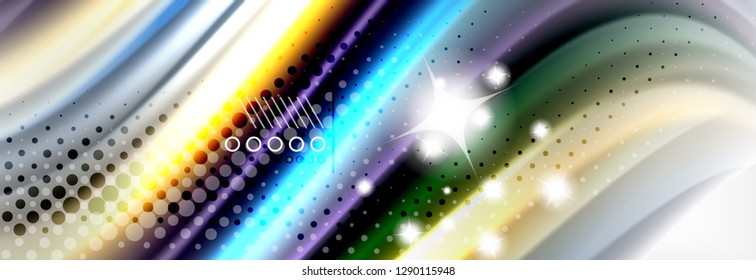 Smooth liquid blur wave background, color flow concept, vector illustration