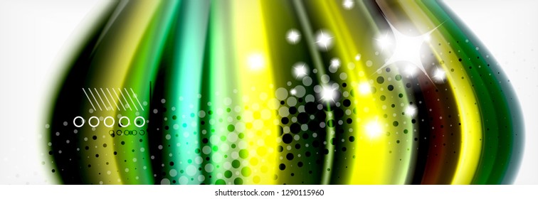 Smooth liquid blur wave background, color flow concept, vector illustration