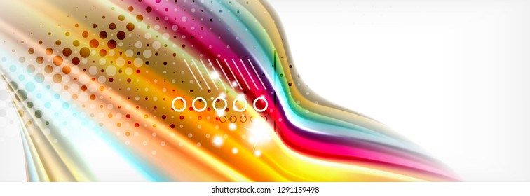 Smooth liquid blur wave background, color flow concept, vector illustration