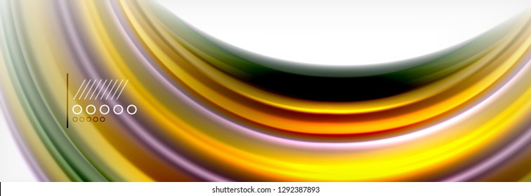 Fondo de la onda borrosa líquida suave, concepto de flujo de color, ilustración vectorial