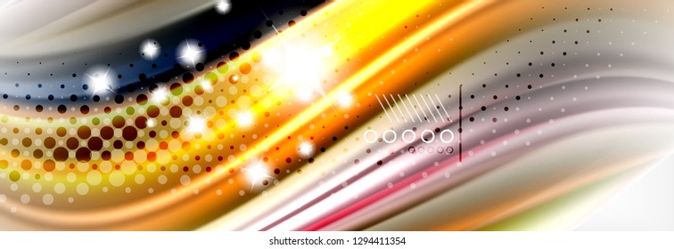 Smooth liquid blur wave background, color flow concept, vector illustration