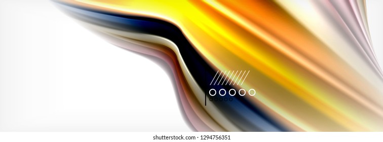 Fondo de la onda borrosa líquida suave, concepto de flujo de color, ilustración vectorial