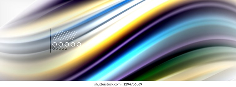 Smooth liquid blur wave background, color flow concept, vector illustration