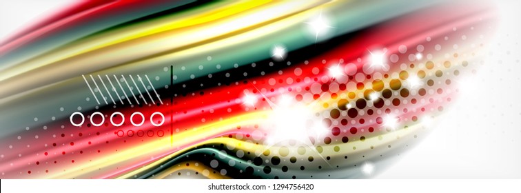 Smooth liquid blur wave background, color flow concept, vector illustration