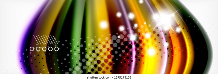 Smooth liquid blur wave background, color flow concept, vector illustration