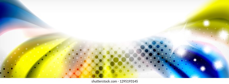 Smooth liquid blur wave background, color flow concept, vector illustration