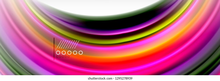 Fondo de la onda borrosa líquida suave, concepto de flujo de color, ilustración vectorial