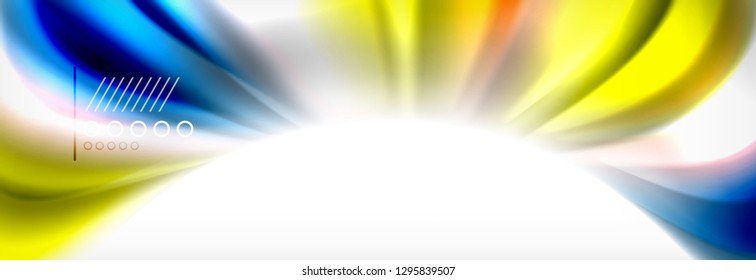 Fondo de la onda borrosa líquida suave, concepto de flujo de color, ilustración vectorial