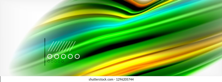 Fondo de la onda borrosa líquida suave, concepto de flujo de color, ilustración vectorial