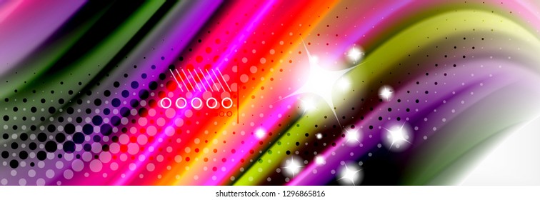 Smooth liquid blur wave background, color flow concept, vector illustration