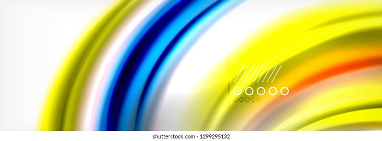 Smooth liquid blur wave background, color flow concept, vector illustration