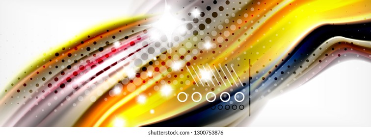 Smooth liquid blur wave background, color flow concept, vector illustration