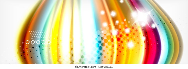 Fondo de la onda borrosa líquida suave, concepto de flujo de color, ilustración vectorial