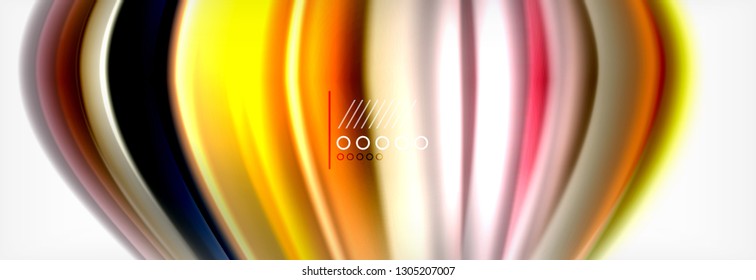 Fondo de la onda borrosa líquida suave, concepto de flujo de color, ilustración vectorial