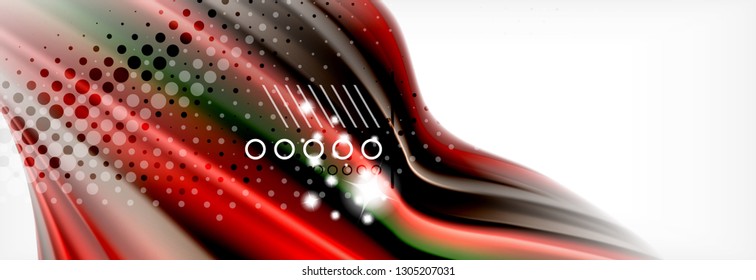 Fondo de la onda borrosa líquida suave, concepto de flujo de color, ilustración vectorial