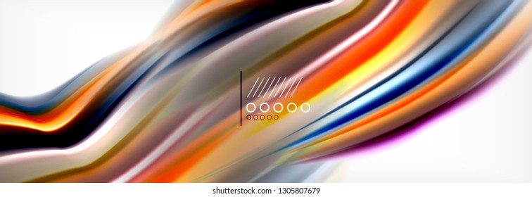 Plano de fundo de onda de desfoque líquido suave, conceito de fluxo de cor, ilustração de vetor