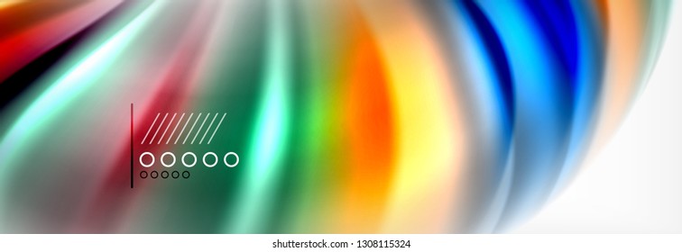 Smooth liquid blur wave background, color flow concept, vector illustration
