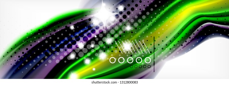 Smooth liquid blur wave background, color flow concept, vector illustration