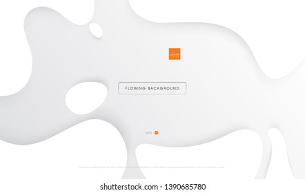 Smooth Liquid Flowing Dynamic Shapes Layout/Cover. Minimalist Creative Design Concept Vector Illustration. 