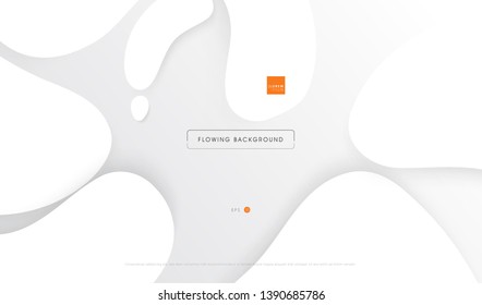 Smooth Liquid Flowing Dynamic Shapes Layout/Cover. Minimalist Creative Design Concept Vector Illustration. 