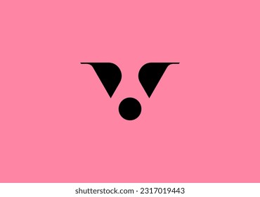 smooth logomark letter V with feminine style