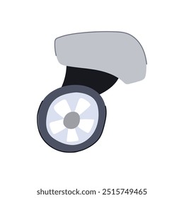 smooth luggage wheels cartoon. swivel replacement, spinner rubber, universal heavy smooth luggage wheels sign. isolated symbol vector illustration