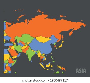 Smooth Map Asia Continent Stock Vector (Royalty Free) 1980497117