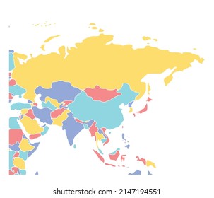 Smooth Map Asia Continent Stock Vector (Royalty Free) 2147194551 ...