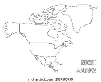 Smooth Map North America Continent Stock Vector (Royalty Free ...