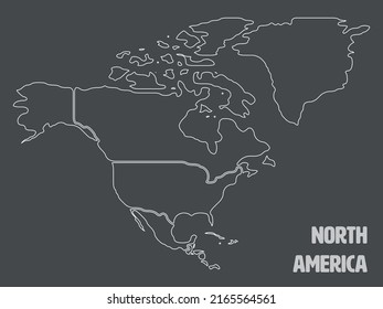 Smooth Map North America Continent Stock Vector (Royalty Free ...