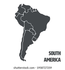 Smooth map of South America continent