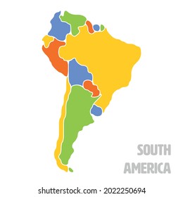 Smooth map of South America continent