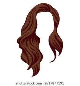Smooth, medium-length women's hair with soft waves, for creating female characters and portraits