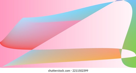 Smooth Minimal Digital Dynamic Horizontal Lines. Neon Psychedelic Rainbow Multicolor Illustration. Pink Technology Shape Futuristic Pastel Gradient Mesh. Fluid Modern Layers Color Trendy Background.